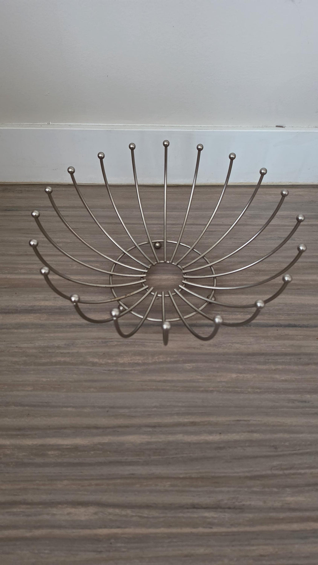 Mid-Century Modern Sputnik Fruit Bowl | 1960s Atomic Wire Basket with Colorful Balls | Retro Pop Art Table Centerpiece