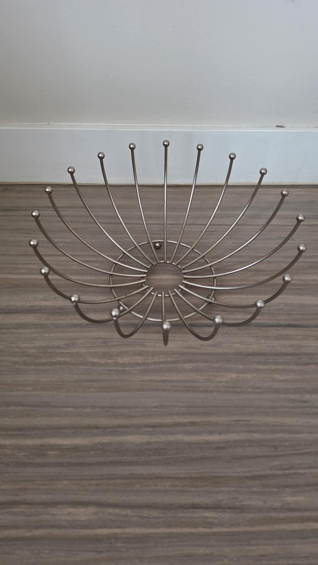 Mid-Century Modern Sputnik Fruit Bowl | 1960s Atomic Wire Basket with Colorful Balls | Retro Pop Art Table Centerpiece