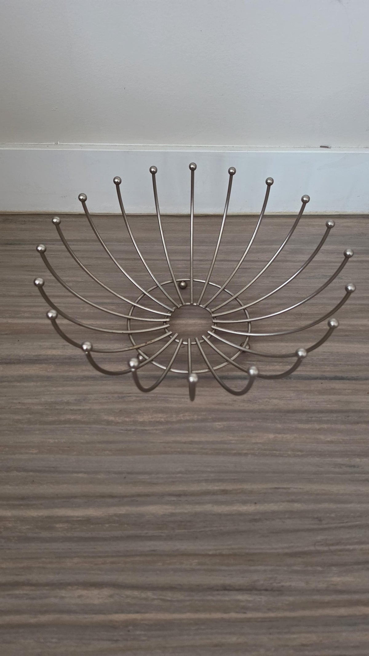 Mid-Century Modern Sputnik Fruit Bowl | 1960s Atomic Wire Basket with Colorful Balls | Retro Pop Art Table Centerpiece