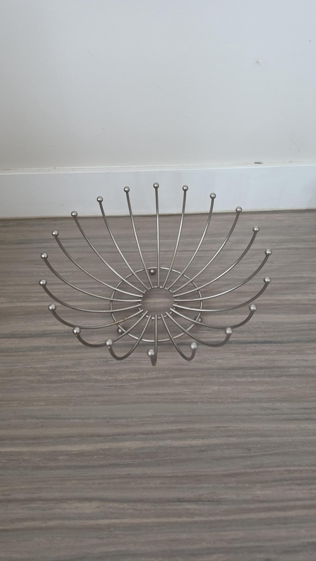 Mid-Century Modern Sputnik Fruit Bowl | 1960s Atomic Wire Basket with Colorful Balls | Retro Pop Art Table Centerpiece