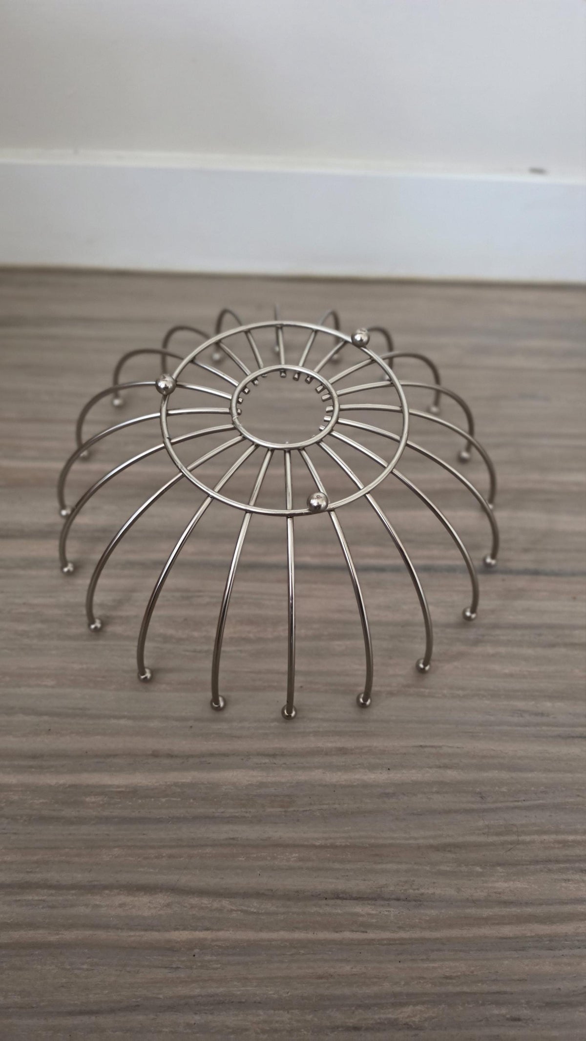 Mid-Century Modern Sputnik Fruit Bowl | 1960s Atomic Wire Basket with Colorful Balls | Retro Pop Art Table Centerpiece