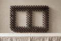 Vintage Tramp Art Crown of Thorns Double Frame Folk Art Wooden Black Forest Style Wall Sculpture