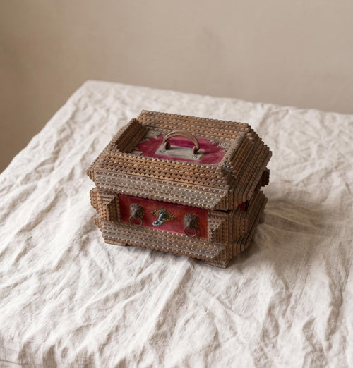 Antique Tramp Art Jewelry Box