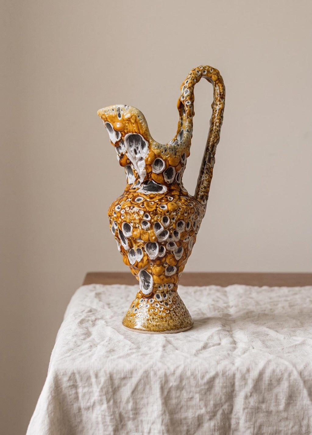 Vintage West German Fat Lava Ewer Vase