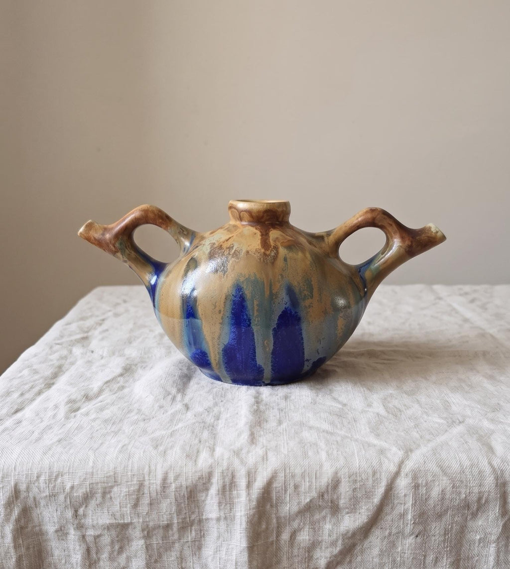 Vintage French Studio Pottery Vase Signed Gilbert Méténier
