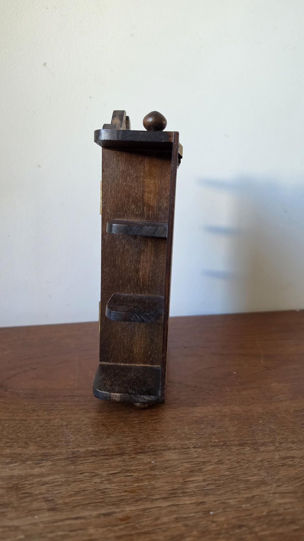 Vintage Wooden Wall Cabinet Shelf, Mini Glass Door Curio Cabinet, Rustic Storage Shelf, Small Display Cabinet, Farmhouse Wall Organizer