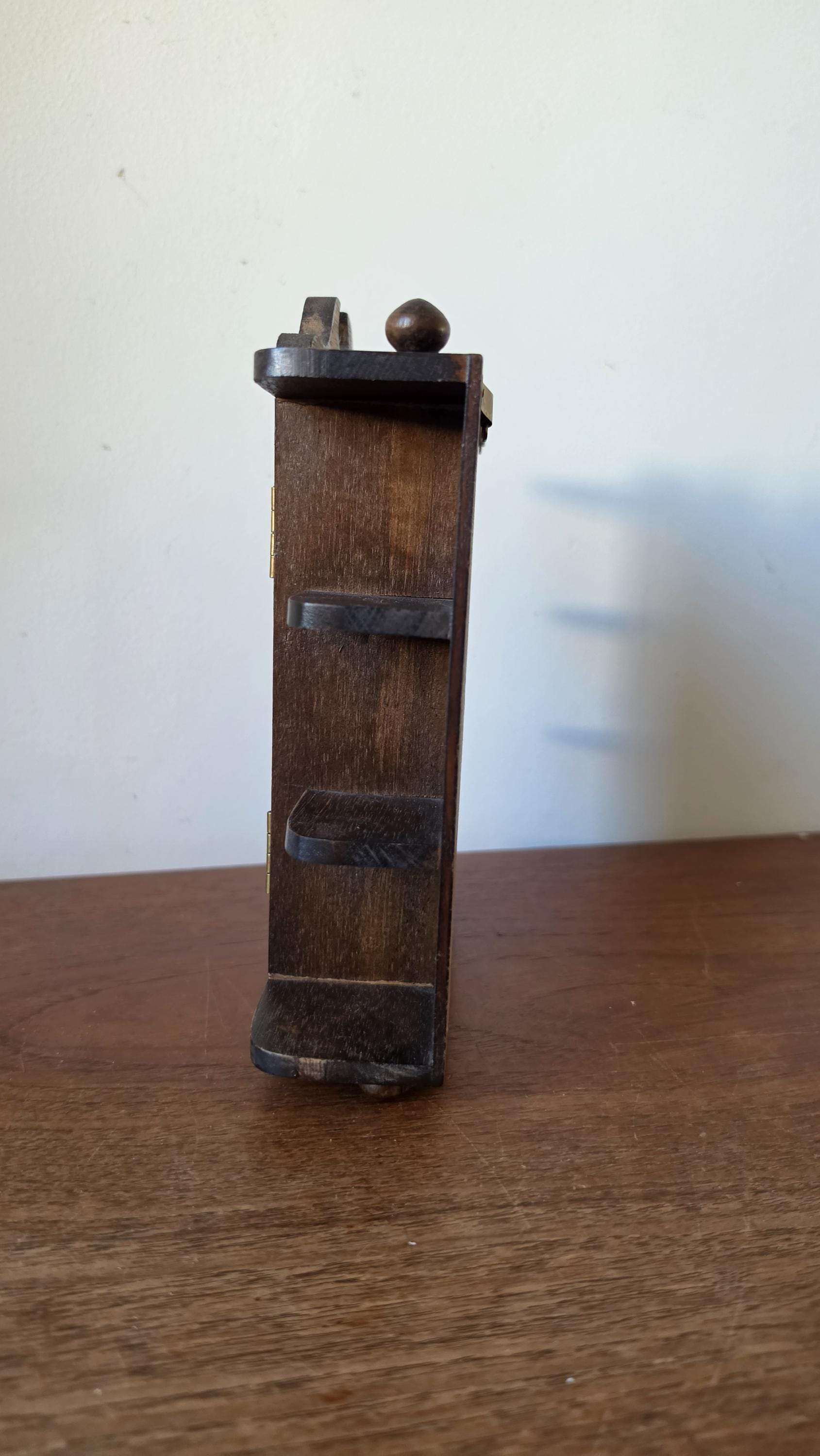 Vintage Wooden Wall Cabinet Shelf, Mini Glass Door Curio Cabinet, Rustic Storage Shelf, Small Display Cabinet, Farmhouse Wall Organizer