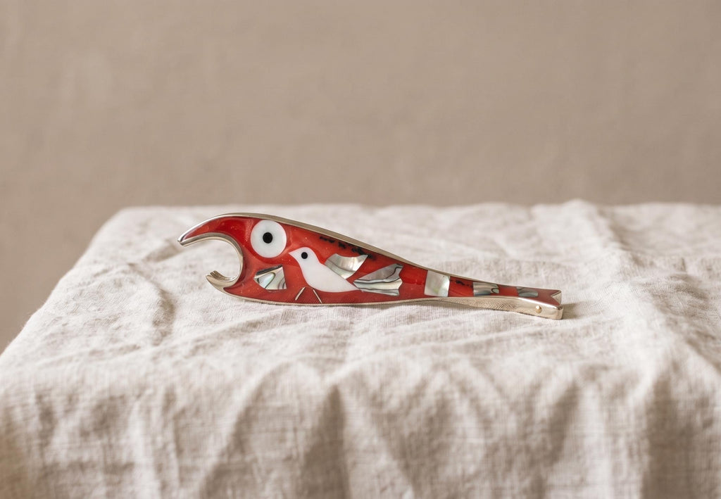 Vintage Mexican Abalone Inlay Bottle Opener