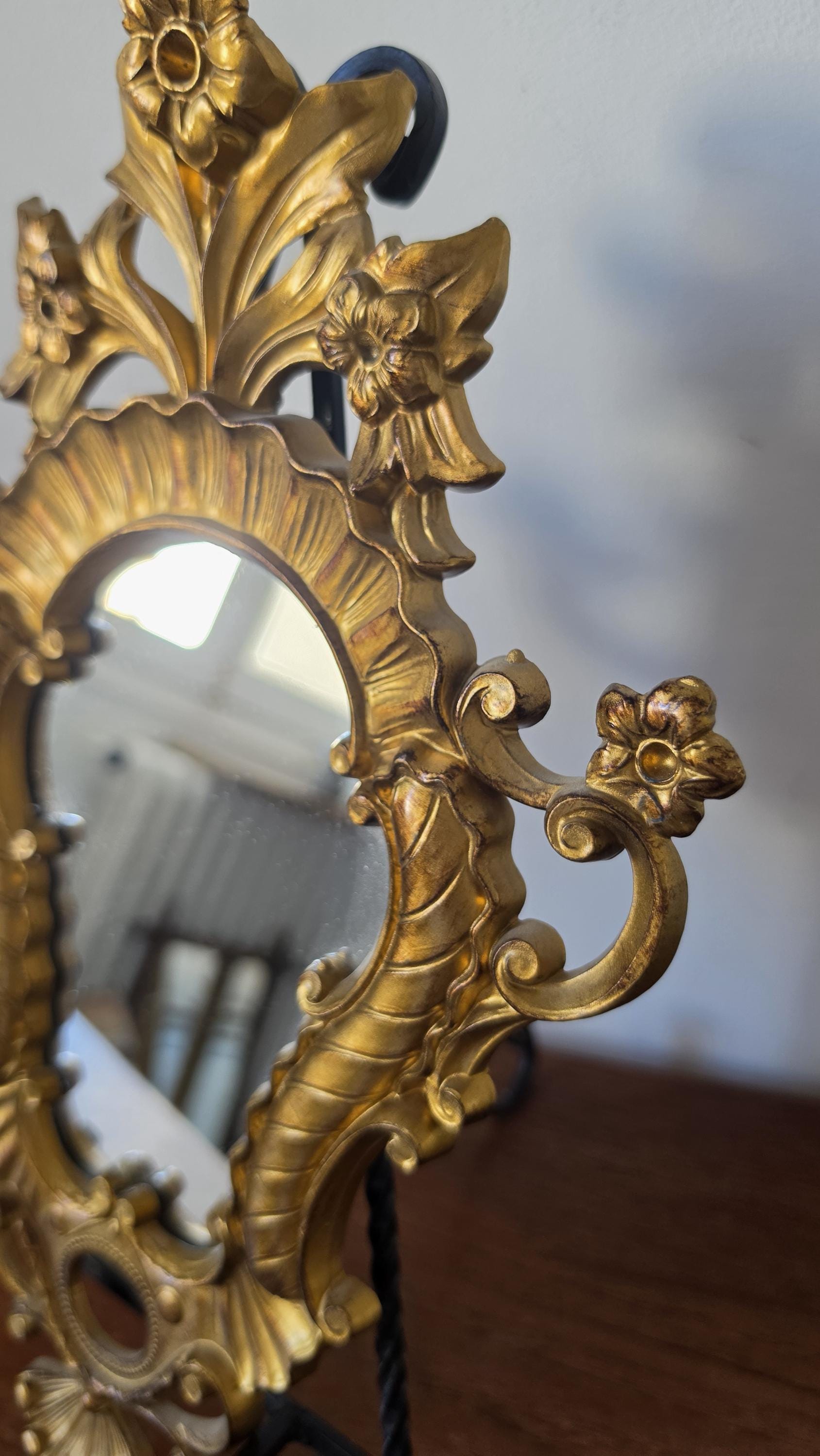 Vintage Baroque Style Wall Mirror | Ornate Gold Frame | Rococo Hanging Mirror