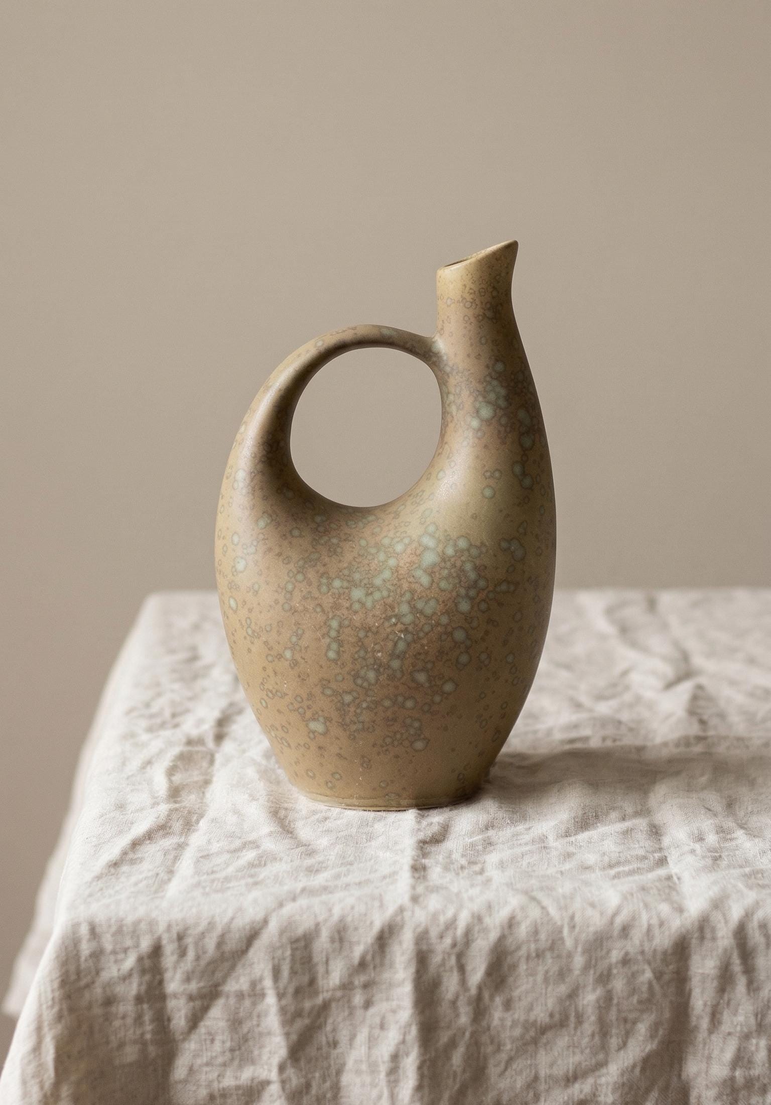 Vintage Mid Century Studio Pottery Vase Pitcher