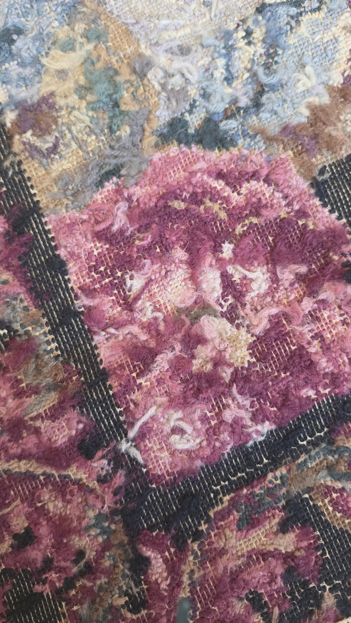 Large Vintage Floral Needlepoint Rug, Rose Tapestry Carpet, Cottagecore Decor, Chateau Style Rug, Traditional Floral Textile
