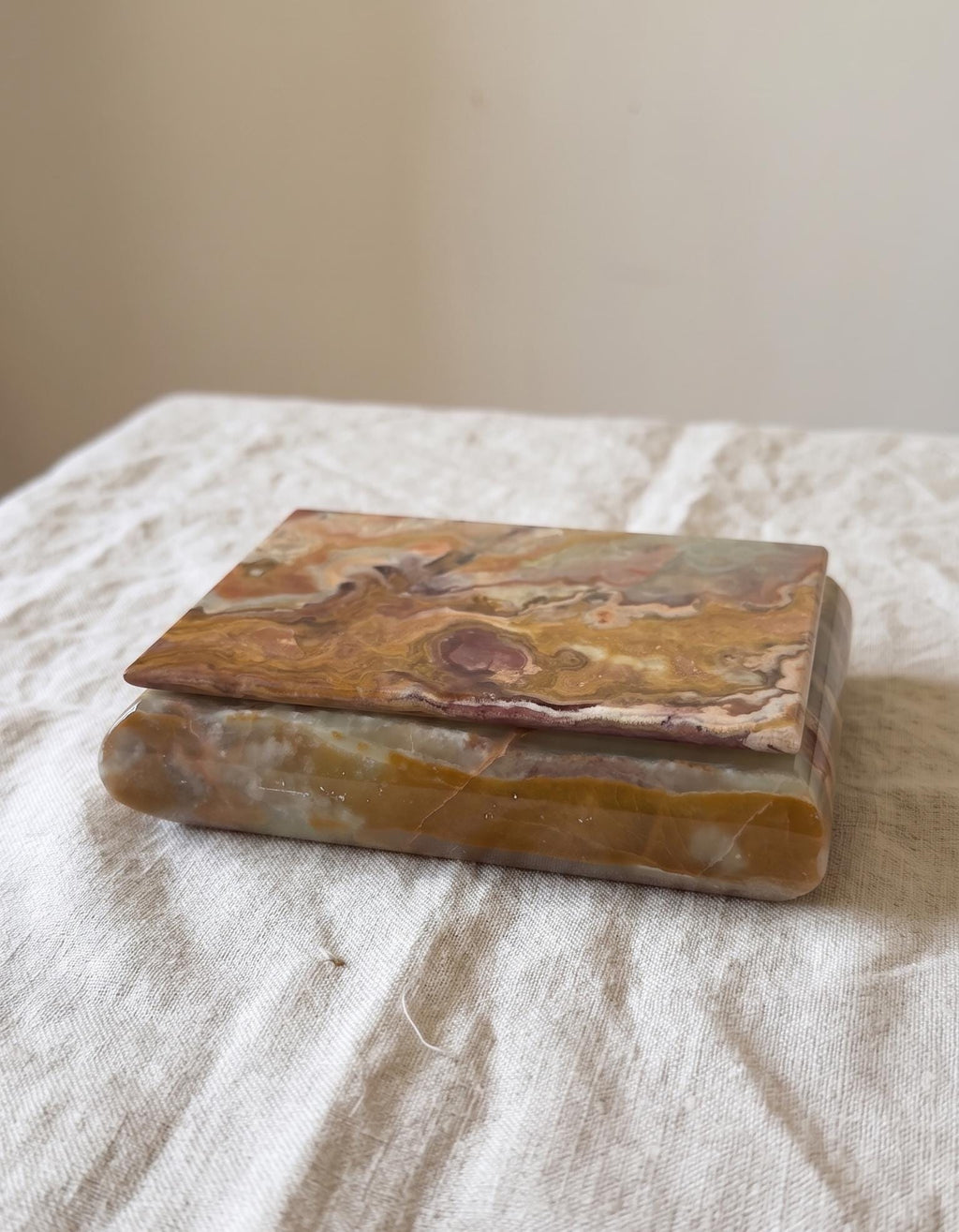 Vintage Onyx Stone Box