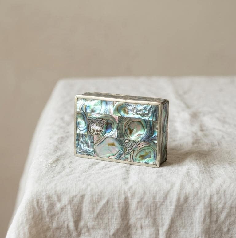 Vintage Abalone Shell Trinket Box