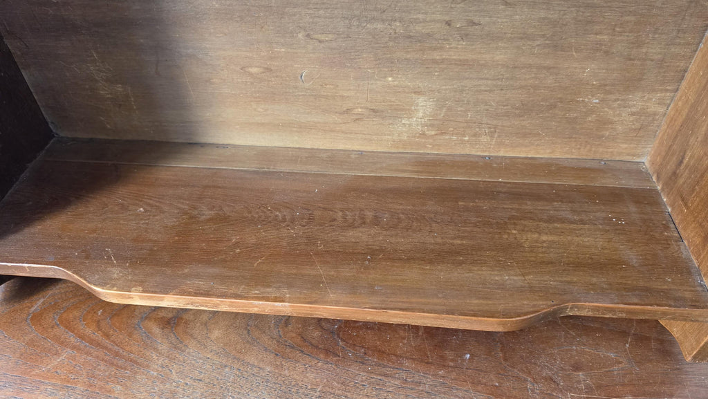 Vintage Wooden Wall Shelf, English Cottage Hanging Shelf, Rustic Farmhouse Plate Rack, Carved Wood Kitchen Shelf, Country Bathroom Storage