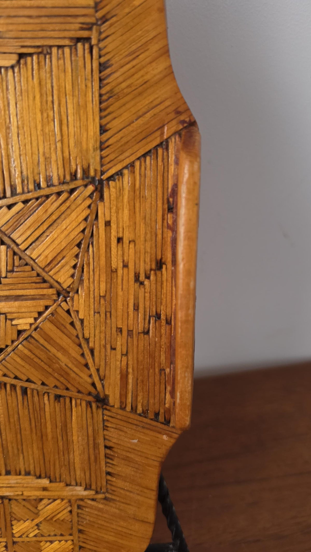 Vintage Tramp Art Matchstick Tray, Folk Art Wooden Catchall, Black Forest Style Match Holder, Rustic Cabin Decor, Handcrafted Boho Tray