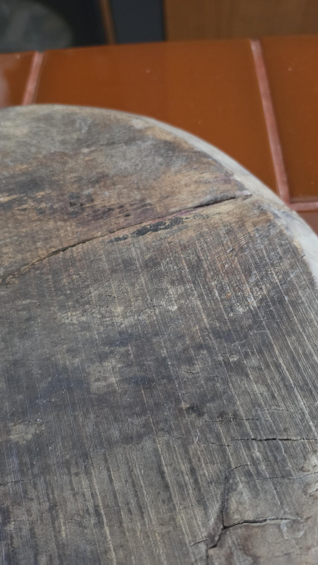 Vintage Hand Carved Wooden Dough Bowl, Primitive Farmhouse Bread Bowl, Rustic European Kitchen Decor, Wabi Sabi Wood Tray