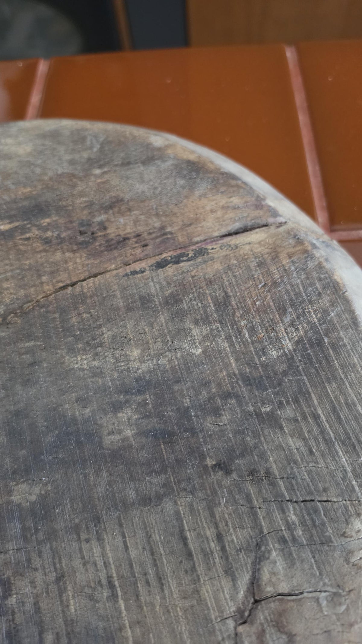Vintage Hand Carved Wooden Dough Bowl, Primitive Farmhouse Bread Bowl, Rustic European Kitchen Decor, Wabi Sabi Wood Tray