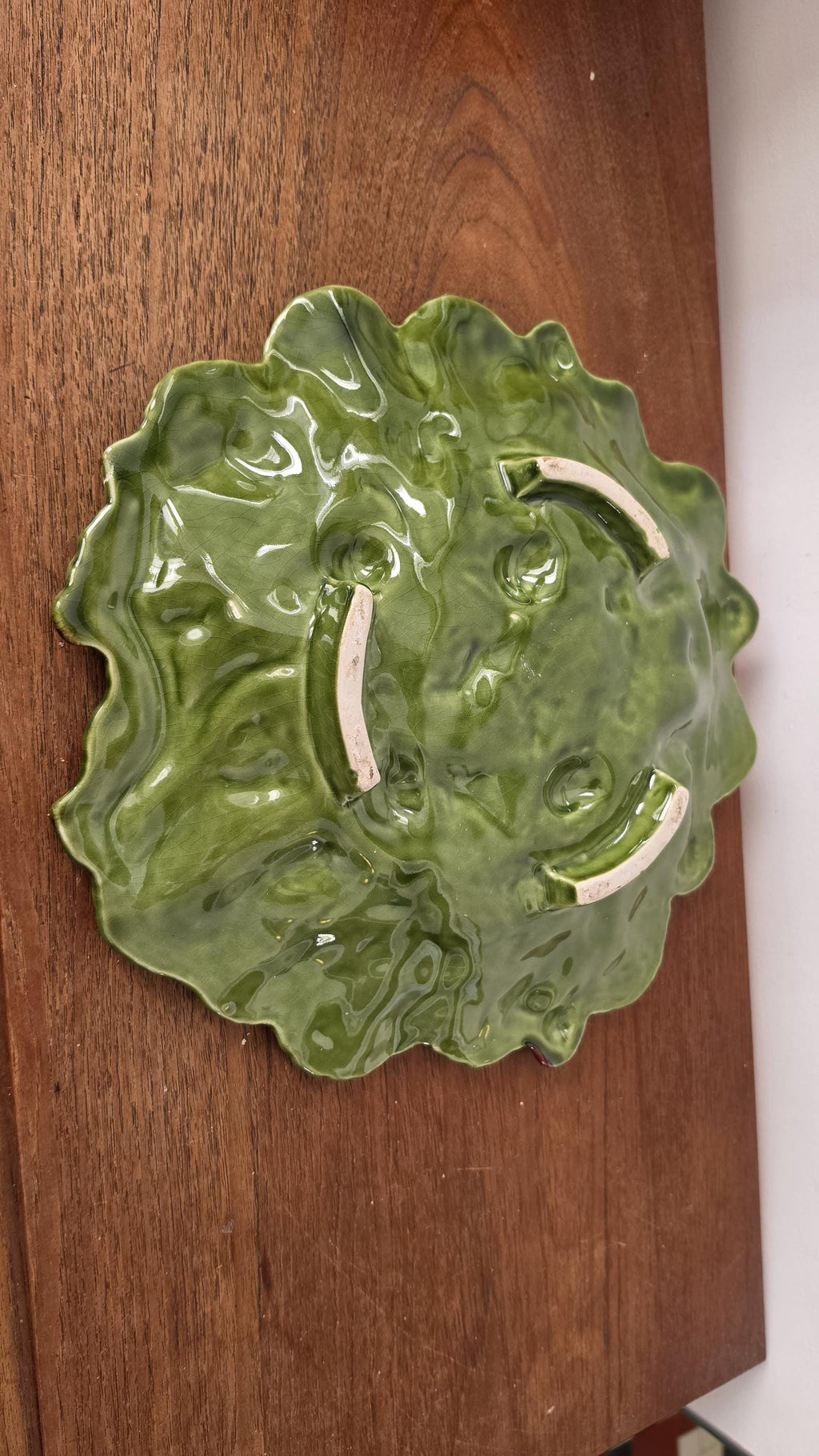 Vintage Majolica Strawberry Plate, Portuguese Ceramic Strawberry Platter, Cottagecore Serving Dish, Botanical Fruitware Decor