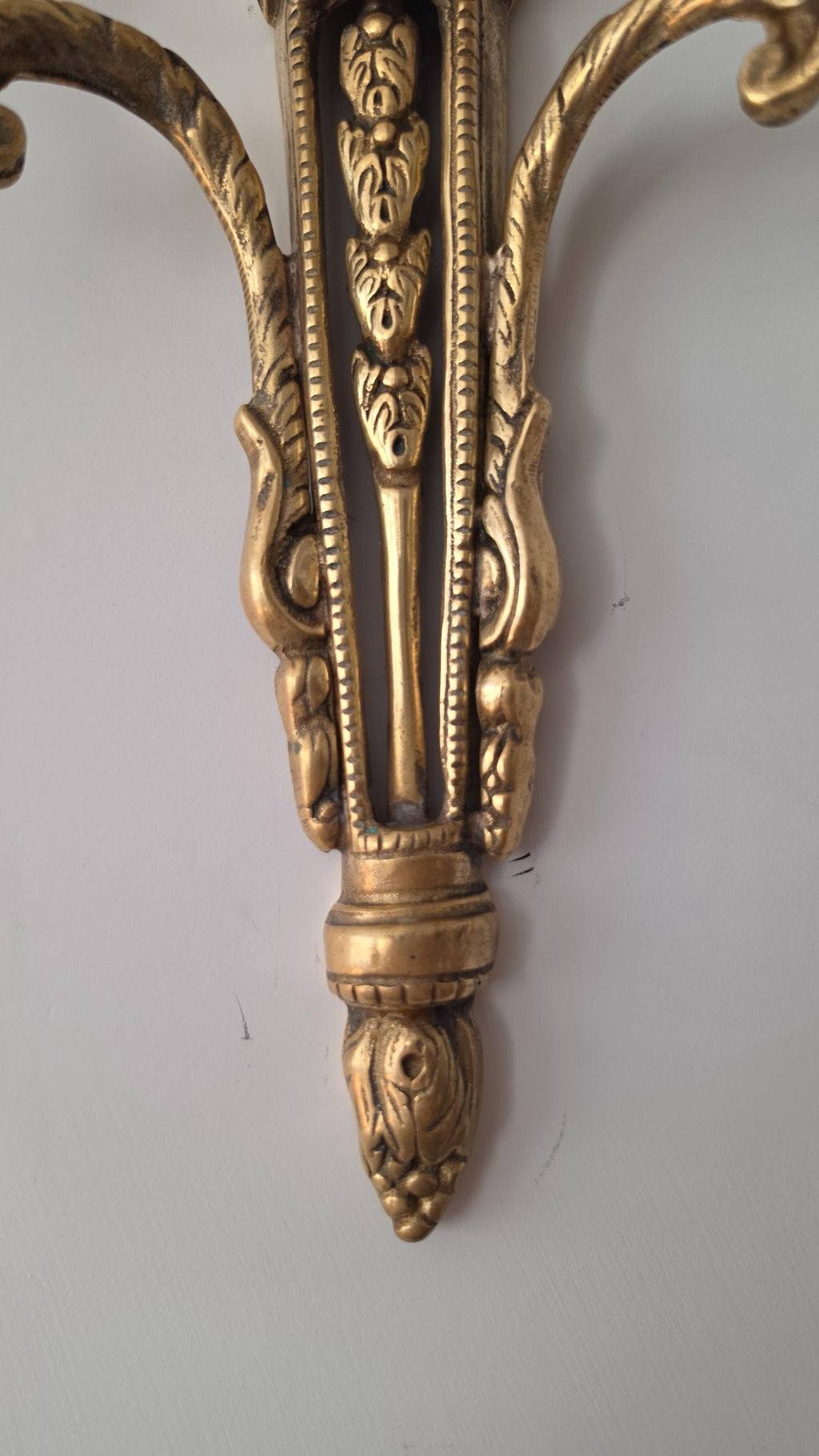 Pair Vintage Bronze Wall Candle Sconces, French Regency Style Candelabra, Hollywood Regency Brass Wall Decor, Neoclassical Candle Holders