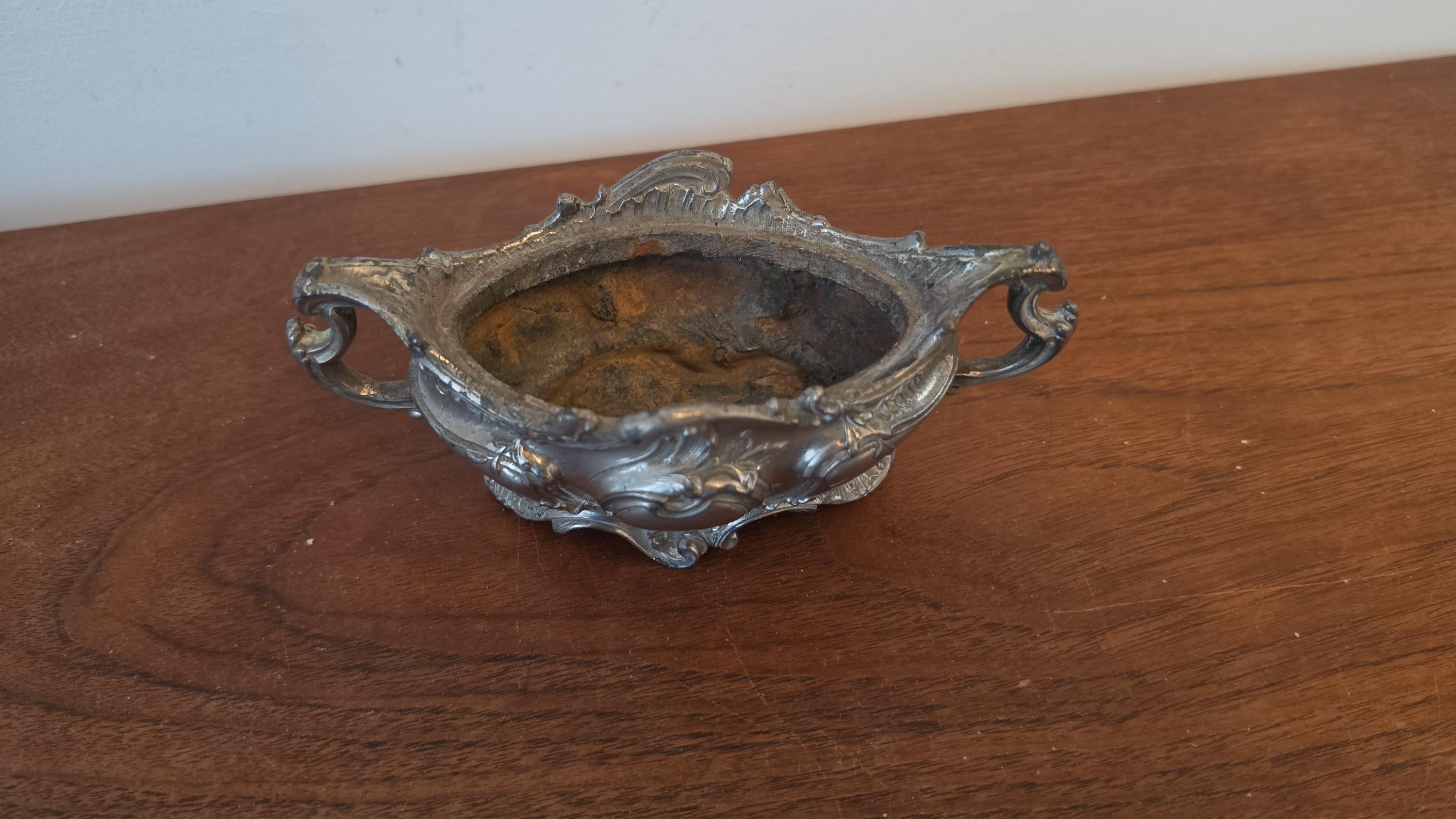 Antique Rococo Silver Plate Jardiniere, Ornate French Style Centerpiece Bowl, Victorian Footed Planter Cachepot, Baroque Decorative Vessel