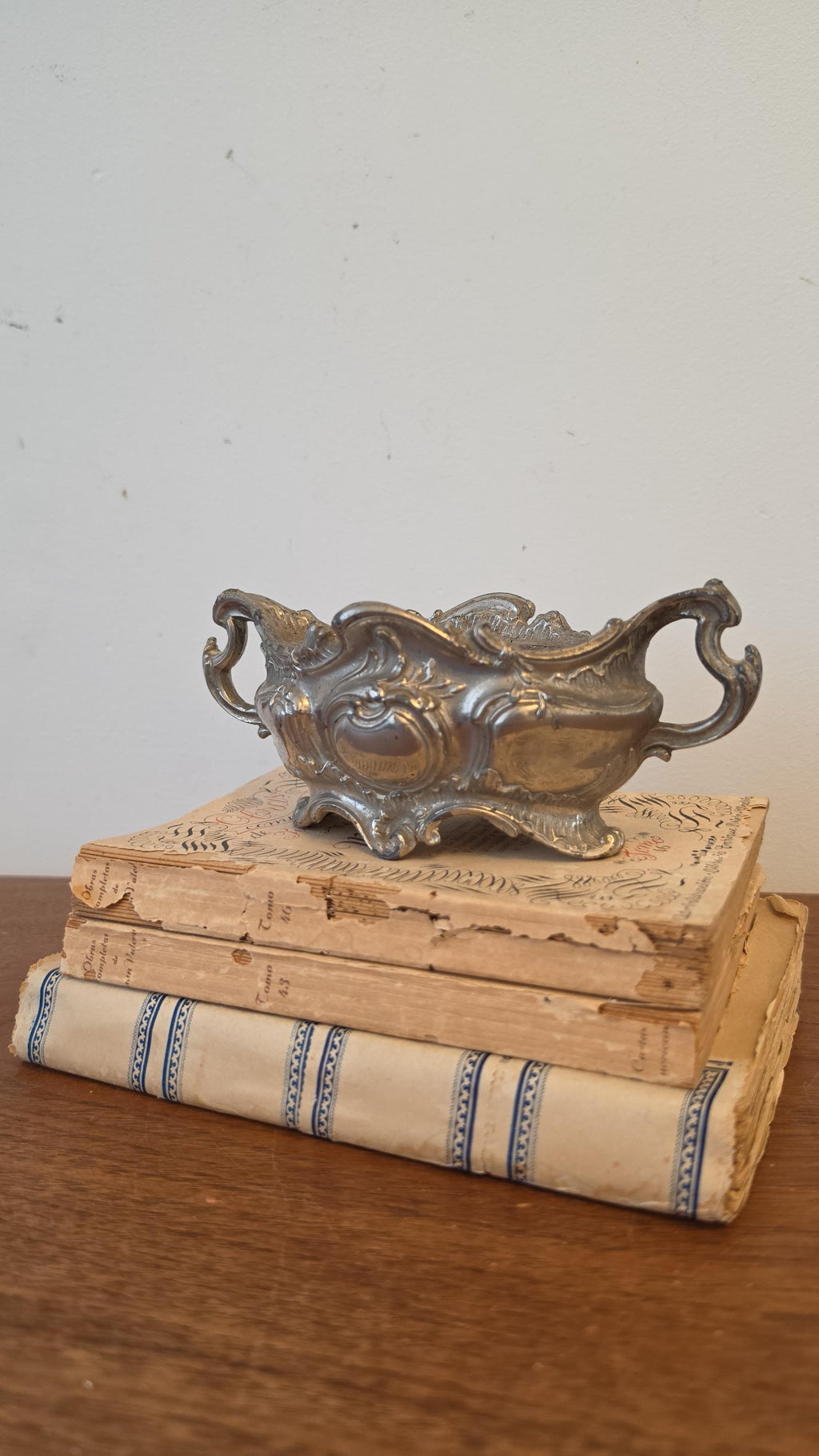 Antique Rococo Silver Plate Jardiniere, Ornate French Style Centerpiece Bowl, Victorian Footed Planter Cachepot, Baroque Decorative Vessel