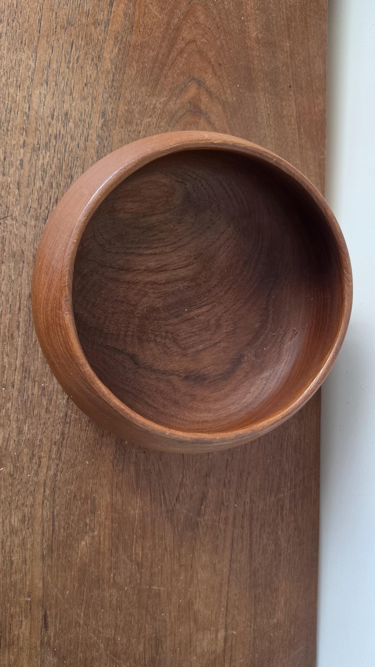 Vintage Hand Turned Wooden Bowl, Mid Century Scandinavian Style Serving Bowl, Organic Minimalist Wood Decor