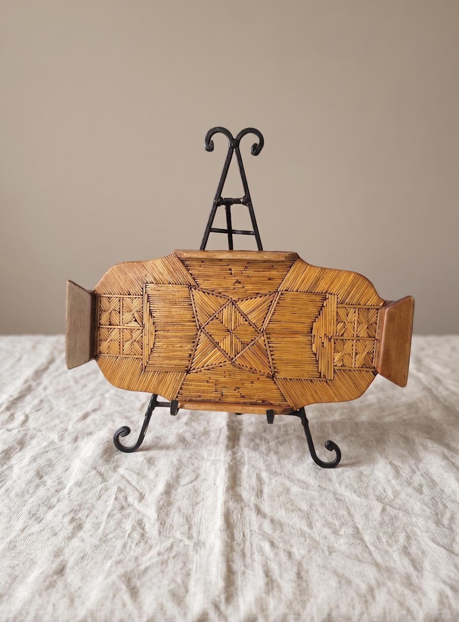 Vintage Tramp Art Matchstick Tray