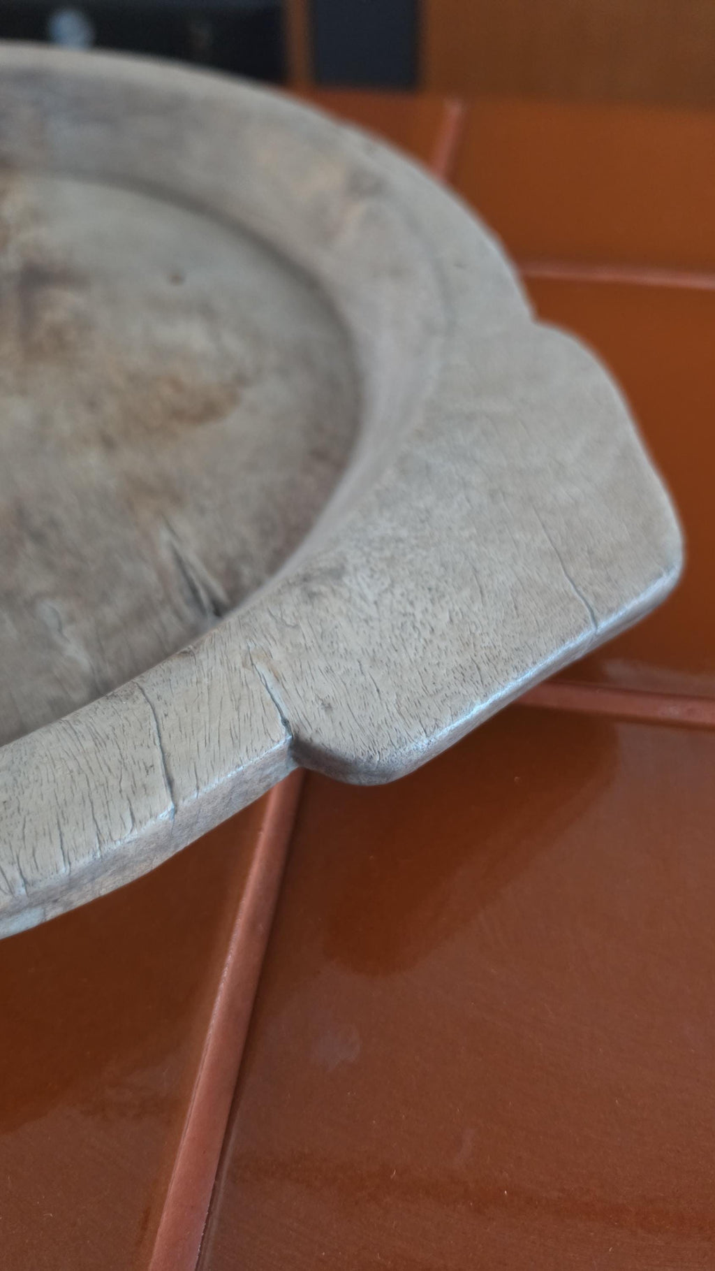 Vintage Hand Carved Wooden Dough Bowl, Primitive Farmhouse Bread Bowl, Rustic European Kitchen Decor, Wabi Sabi Wood Tray