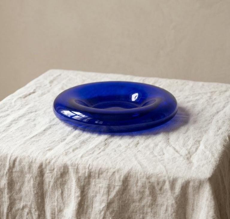 Vintage Cobalt Blue Glass Bowl