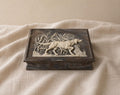 Vintage Incolay Stone Hunting Dog Jewelry Box