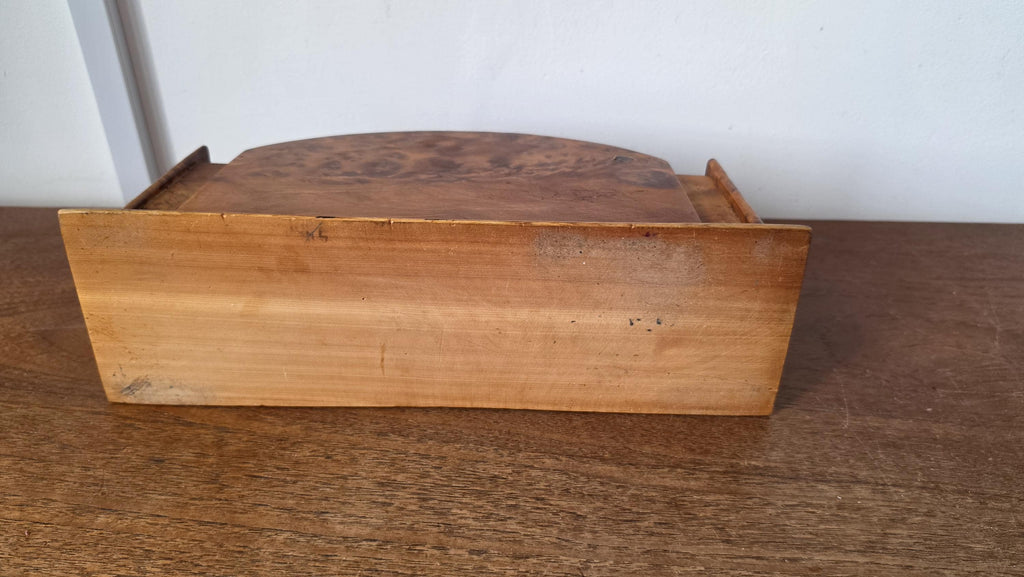 Vintage Burl Wood Desk Organizer, Ralph Lauren Style Office, Curved Letter Holder, Old World Study Decor, Executive Desk Storage