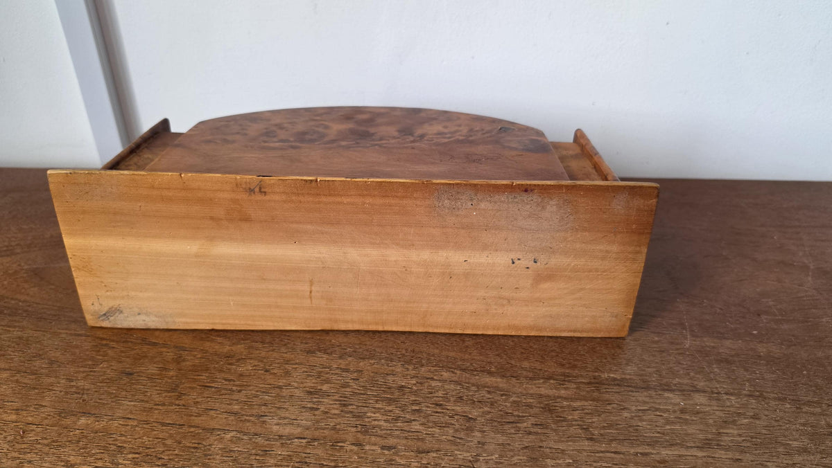 Vintage Burl Wood Desk Organizer, Ralph Lauren Style Office, Curved Letter Holder, Old World Study Decor, Executive Desk Storage