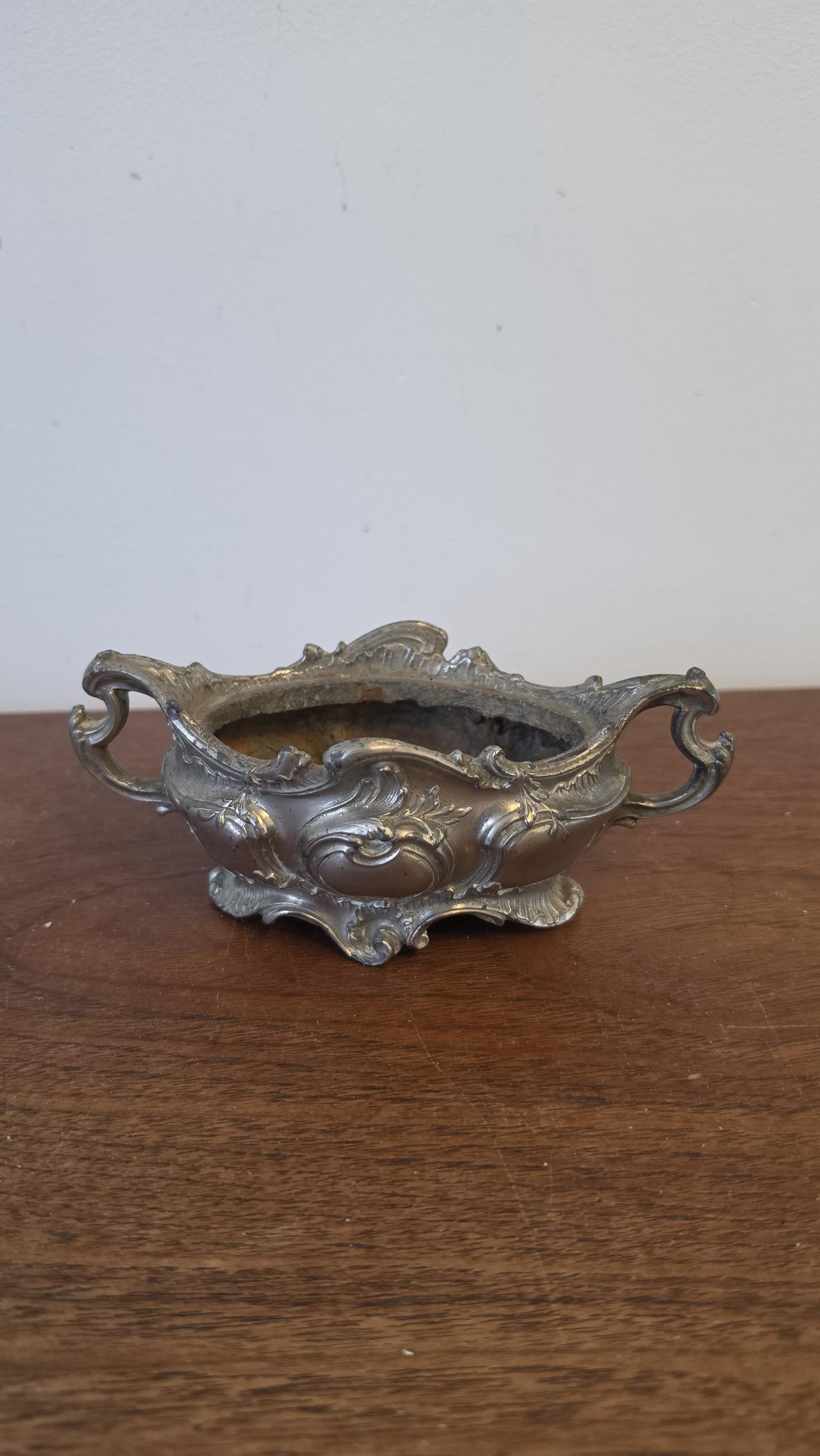 Antique Rococo Silver Plate Jardiniere, Ornate French Style Centerpiece Bowl, Victorian Footed Planter Cachepot, Baroque Decorative Vessel