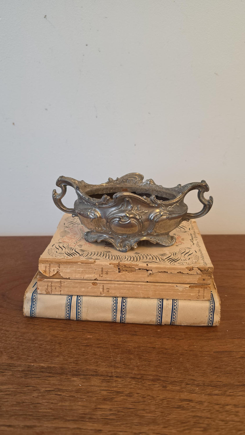 Antique Rococo Silver Plate Jardiniere, Ornate French Style Centerpiece Bowl, Victorian Footed Planter Cachepot, Baroque Decorative Vessel