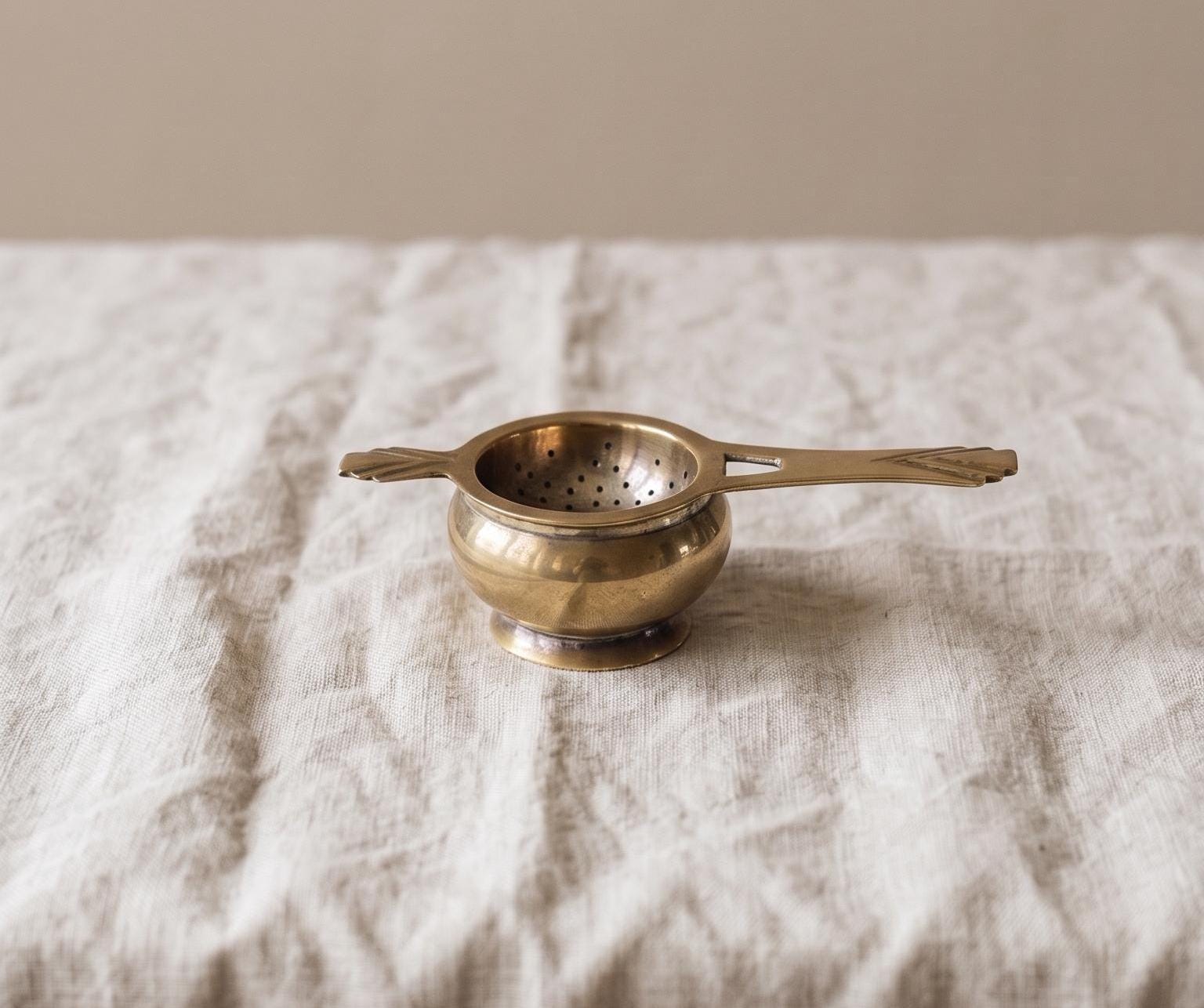 Vintage Silver Plated Tea Strainer with Drip Bowl