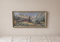 Vintage Framed Alpine Needlepoint Landscape