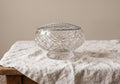 Vintage Bohemian Crystal Flower Frog Bowl
