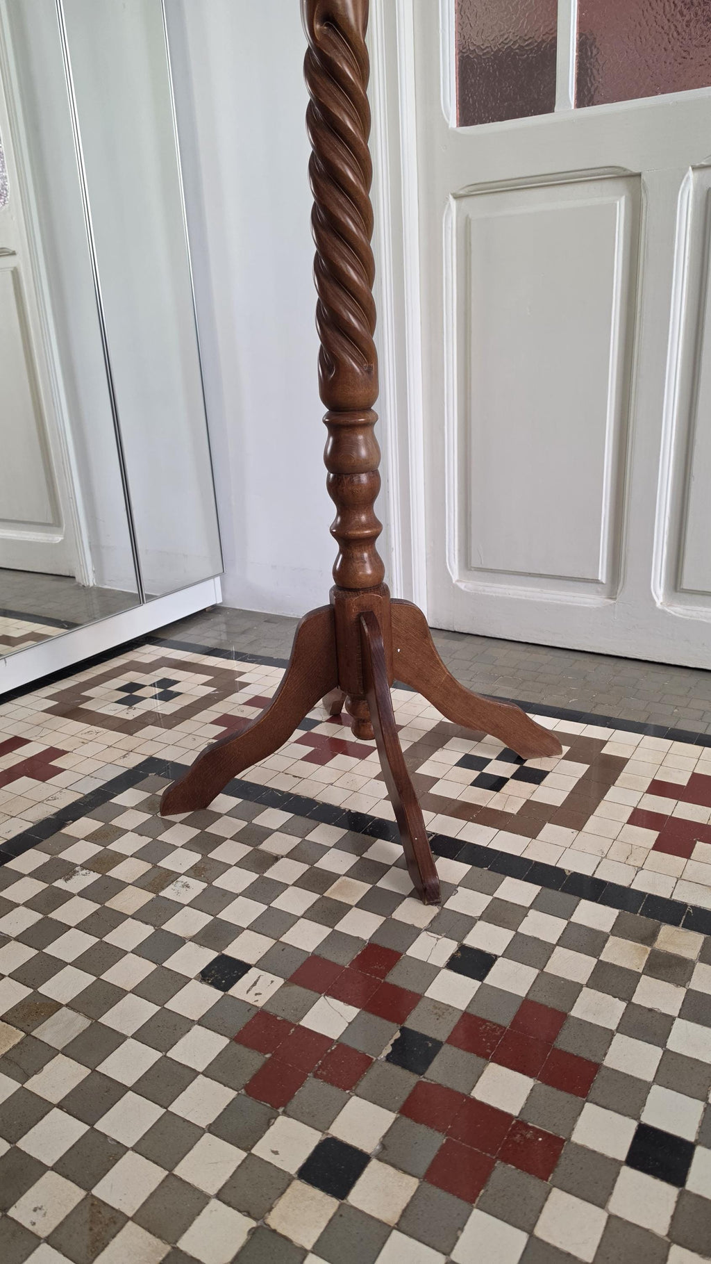 Vintage Barley Twist Coat Rack, Solid Wood Hall Tree, Victorian Style Standing Hat Rack, Entryway Storage, Traditional Decor