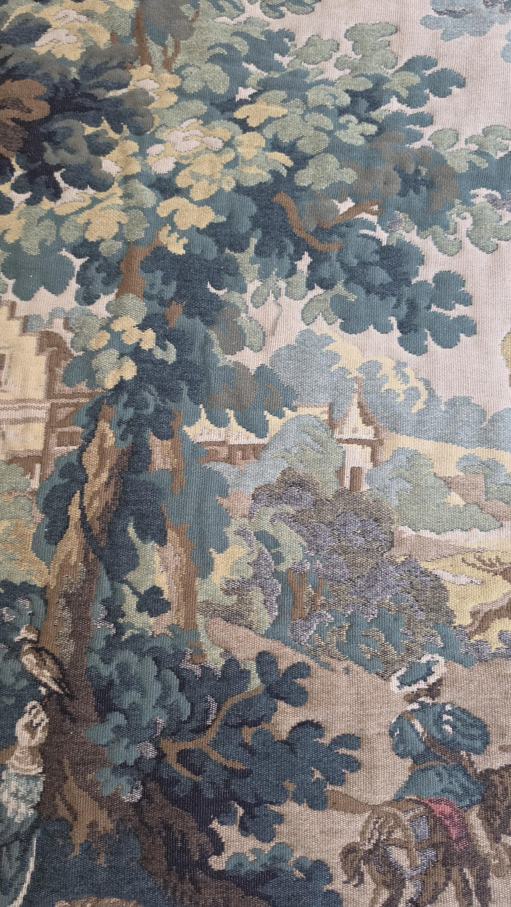 Large French Hunting Scene Tapestry Wall Hanging, Medieval Style Gobelin Textile, Chateau Decor, European Castle, Artis Flora Belgium