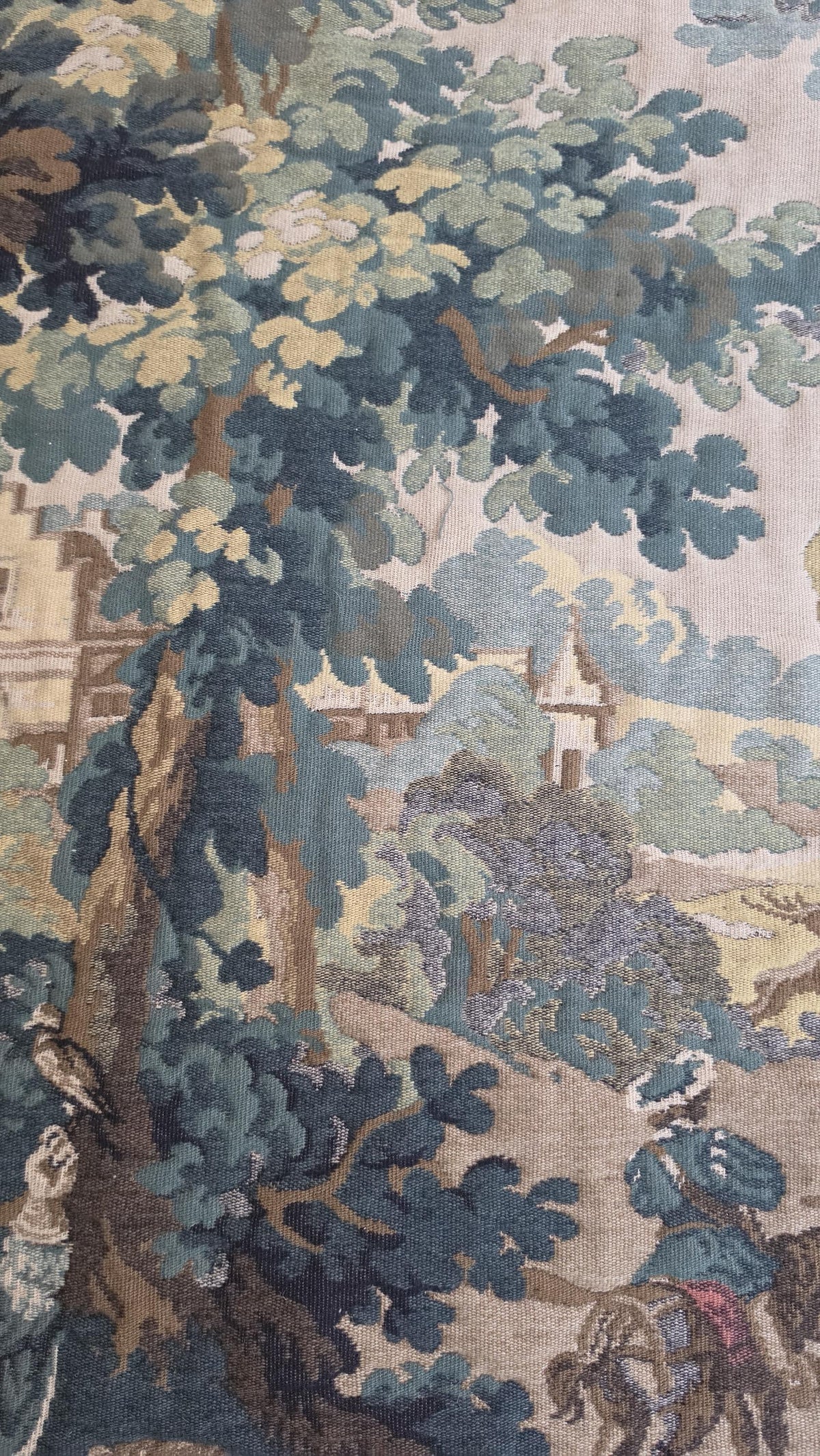 Large French Hunting Scene Tapestry Wall Hanging, Medieval Style Gobelin Textile, Chateau Decor, European Castle, Artis Flora Belgium