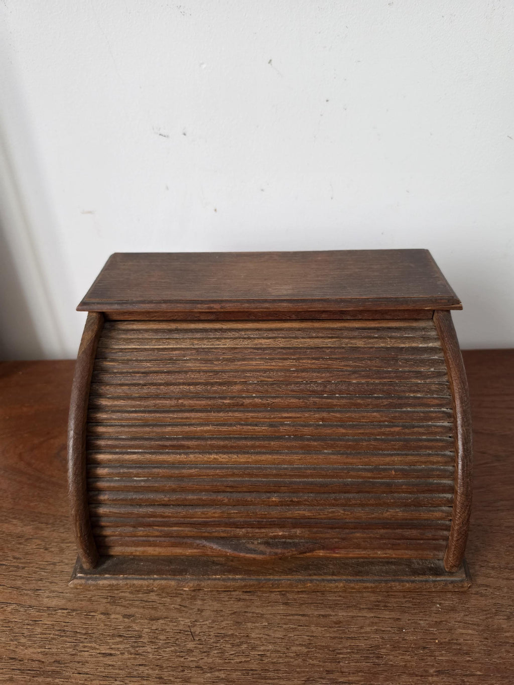 Antique Oak Roll Top Letter Organizer, Mission Style Desk Sorter, Arts and Crafts Office Cabinet, Wooden Mail Holder with Drawer
