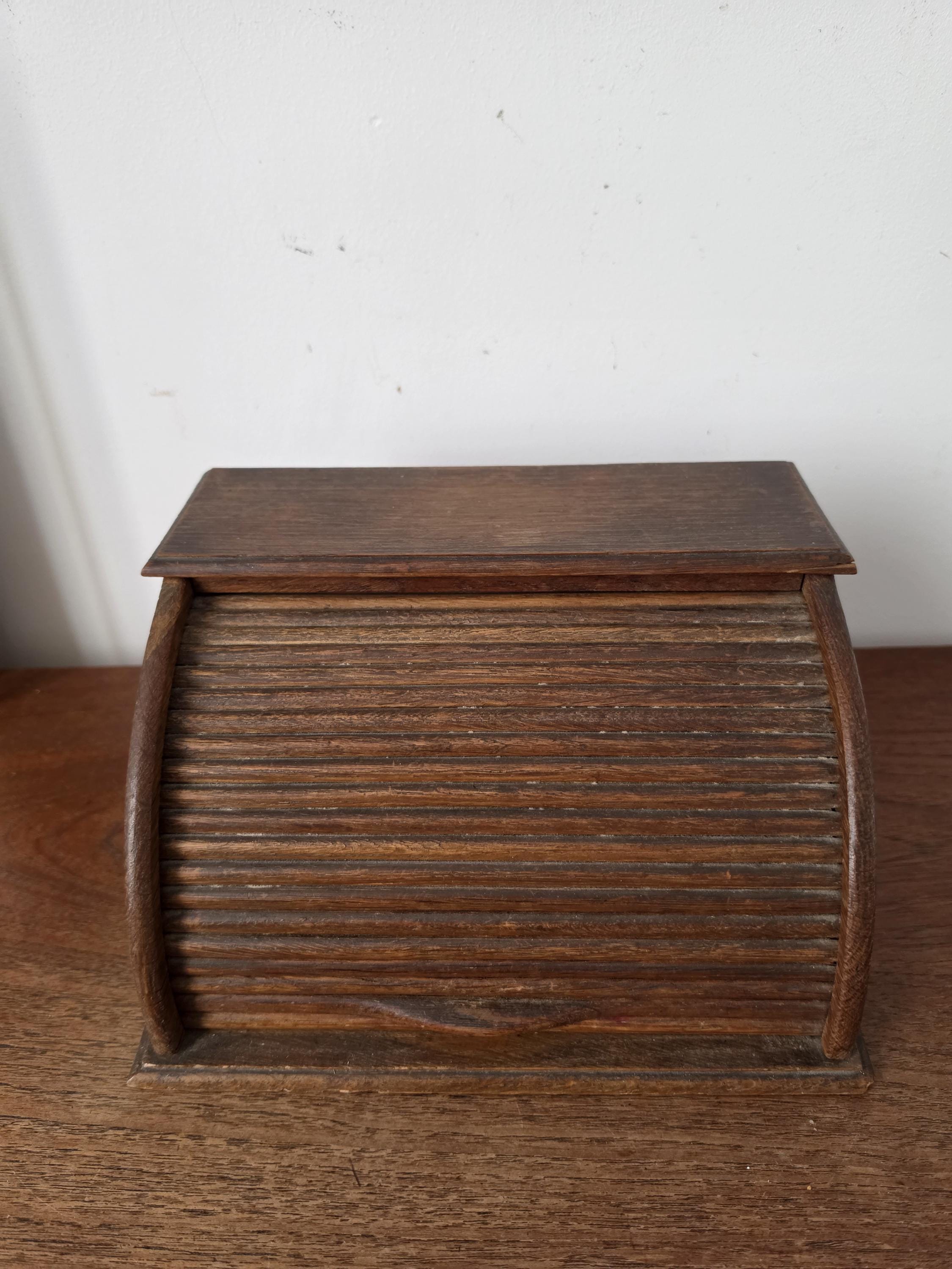 Antique Oak Roll Top Letter Organizer, Mission Style Desk Sorter, Arts and Crafts Office Cabinet, Wooden Mail Holder with Drawer
