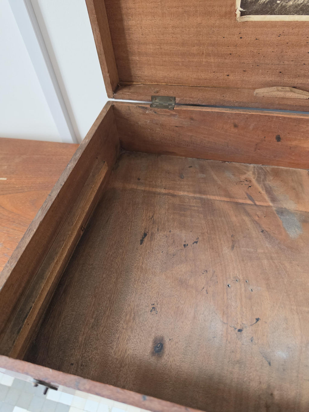 Antique Wooden Document Box, Dovetail Storage Chest, Primitive Keepsake Box, Rustic Filing Case, Early 20th Century Wood Trunk