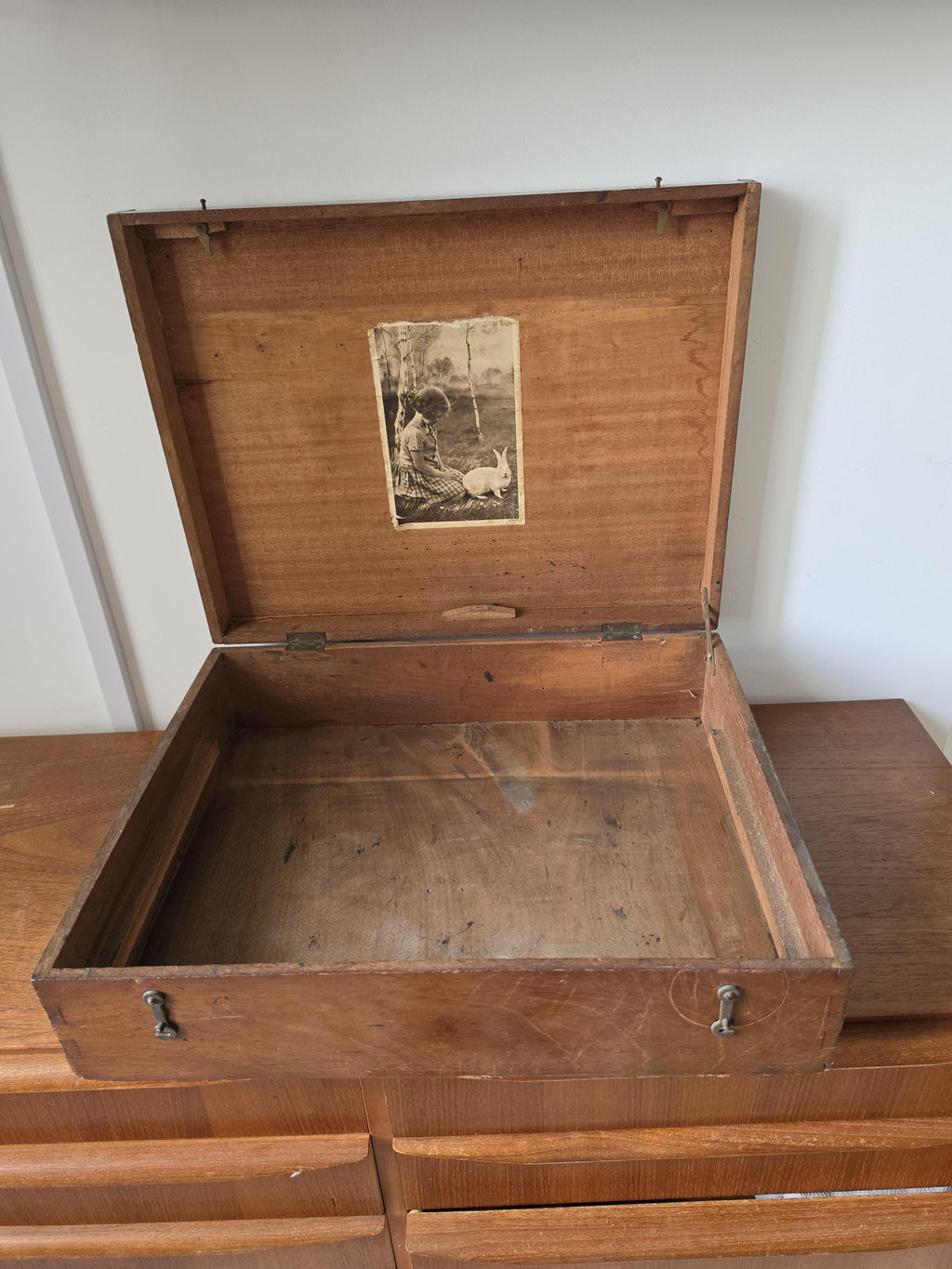 Antique Wooden Document Box, Dovetail Storage Chest, Primitive Keepsake Box, Rustic Filing Case, Early 20th Century Wood Trunk