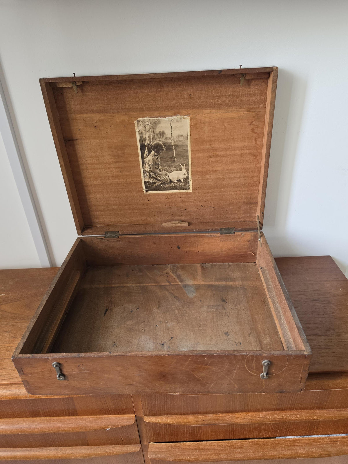 Antique Wooden Document Box, Dovetail Storage Chest, Primitive Keepsake Box, Rustic Filing Case, Early 20th Century Wood Trunk