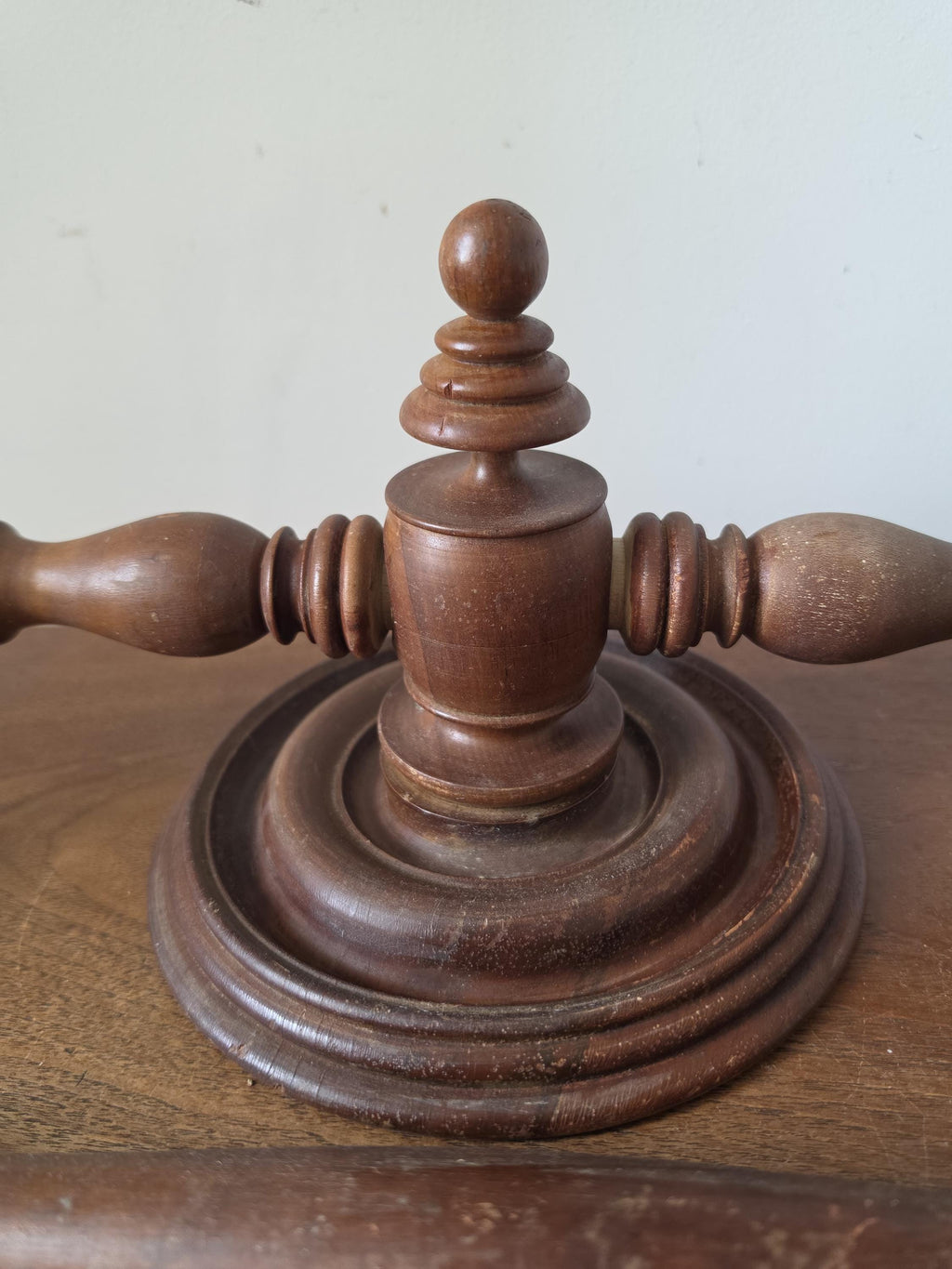 French Wooden Towel Ring, Turned Wood Wall Mount, Colonial Revival Bathroom Hardware, Rustic Hand Towel Holder, Farmhouse Wall Decor