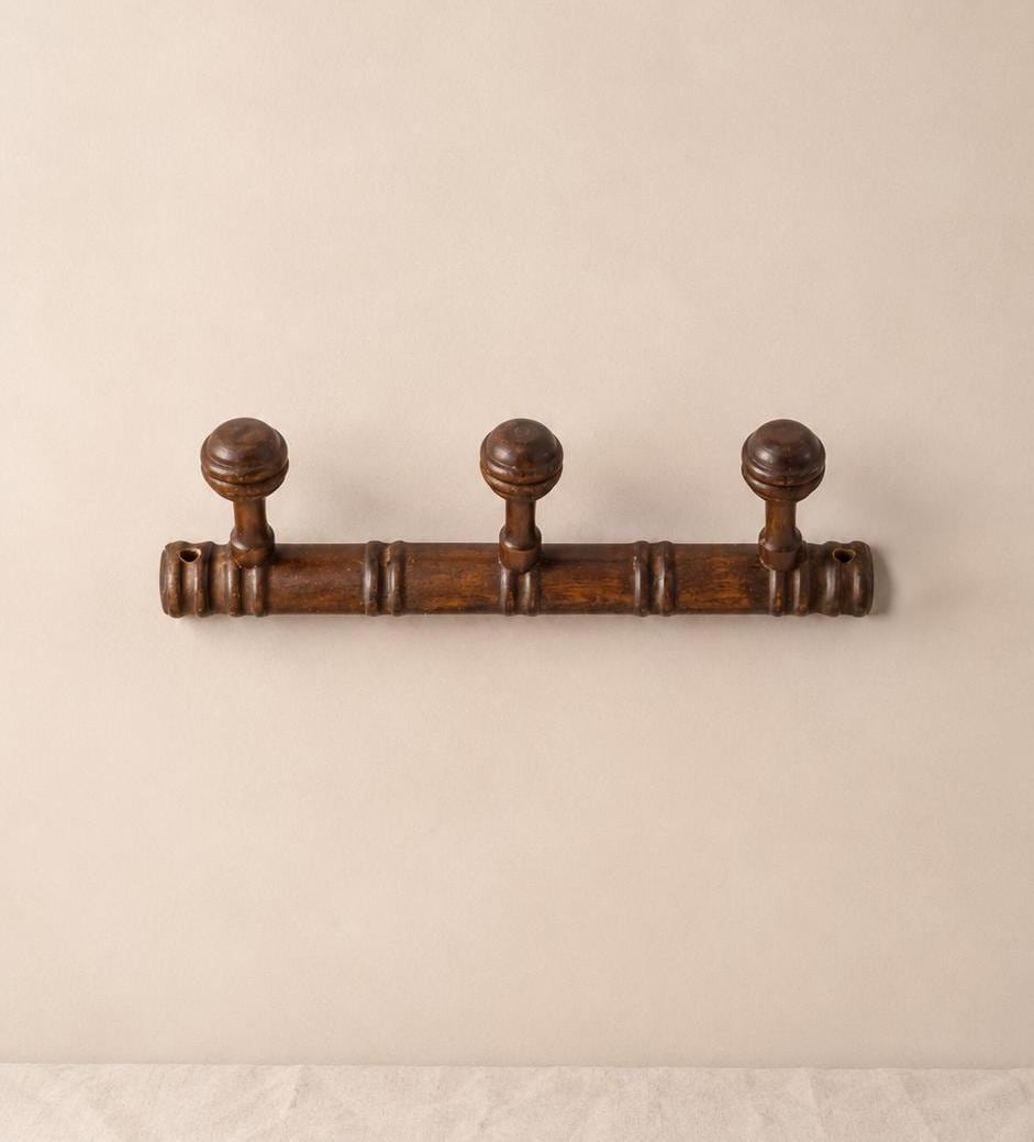 Vintage Wooden Wall Coat Rack