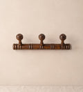 Vintage Wooden Wall Coat Rack, 3 Peg Coat Hook, Rustic Farmhouse Wall Organizer, Dark Wood Hat Rack, Entryway Towel Holder