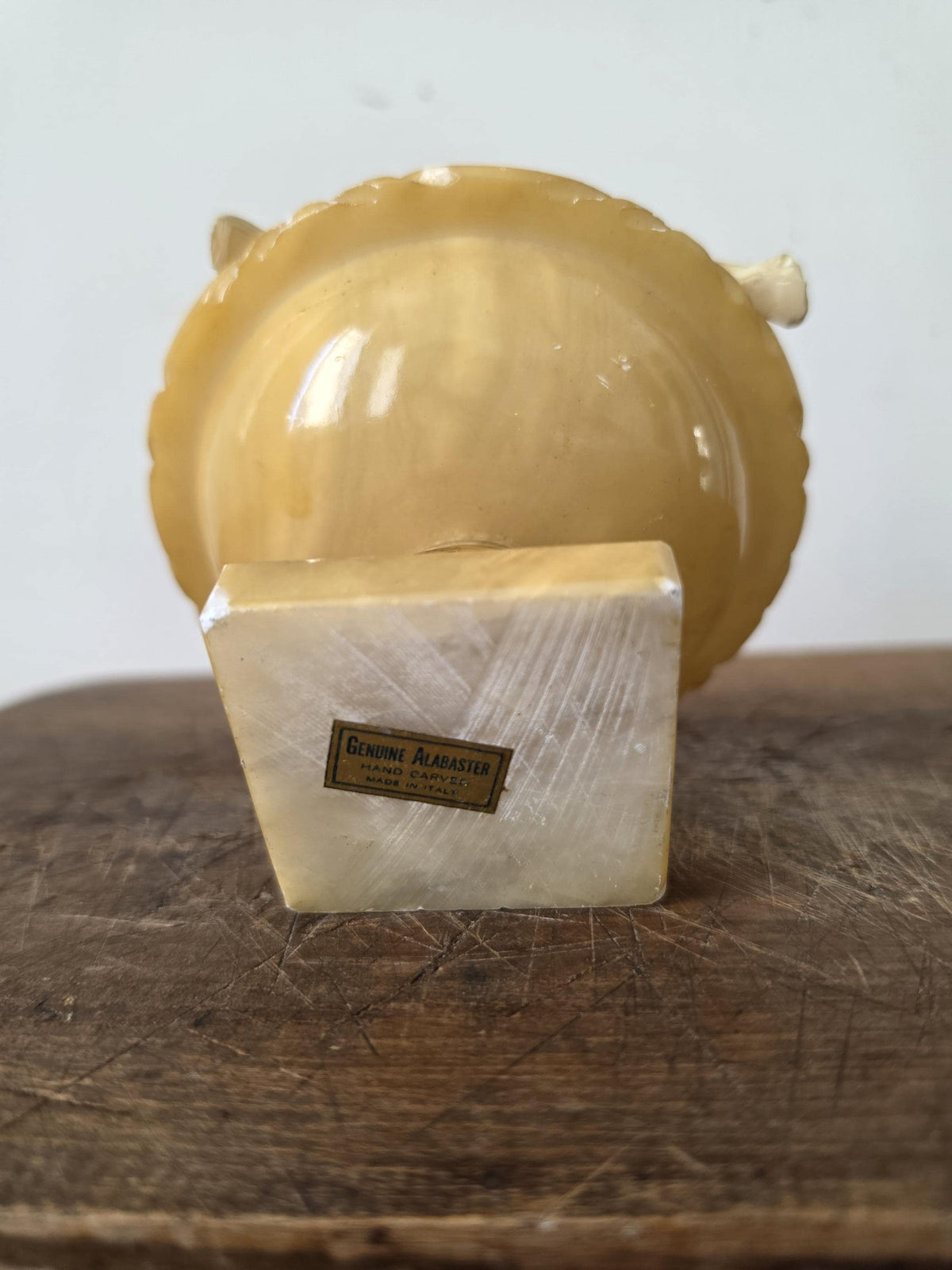 Vintage Italian Alabaster Bird Bowl, Hand Carved Alabaster Compote, Mid Century Italian Stone Dish, Hollywood Regency Decor