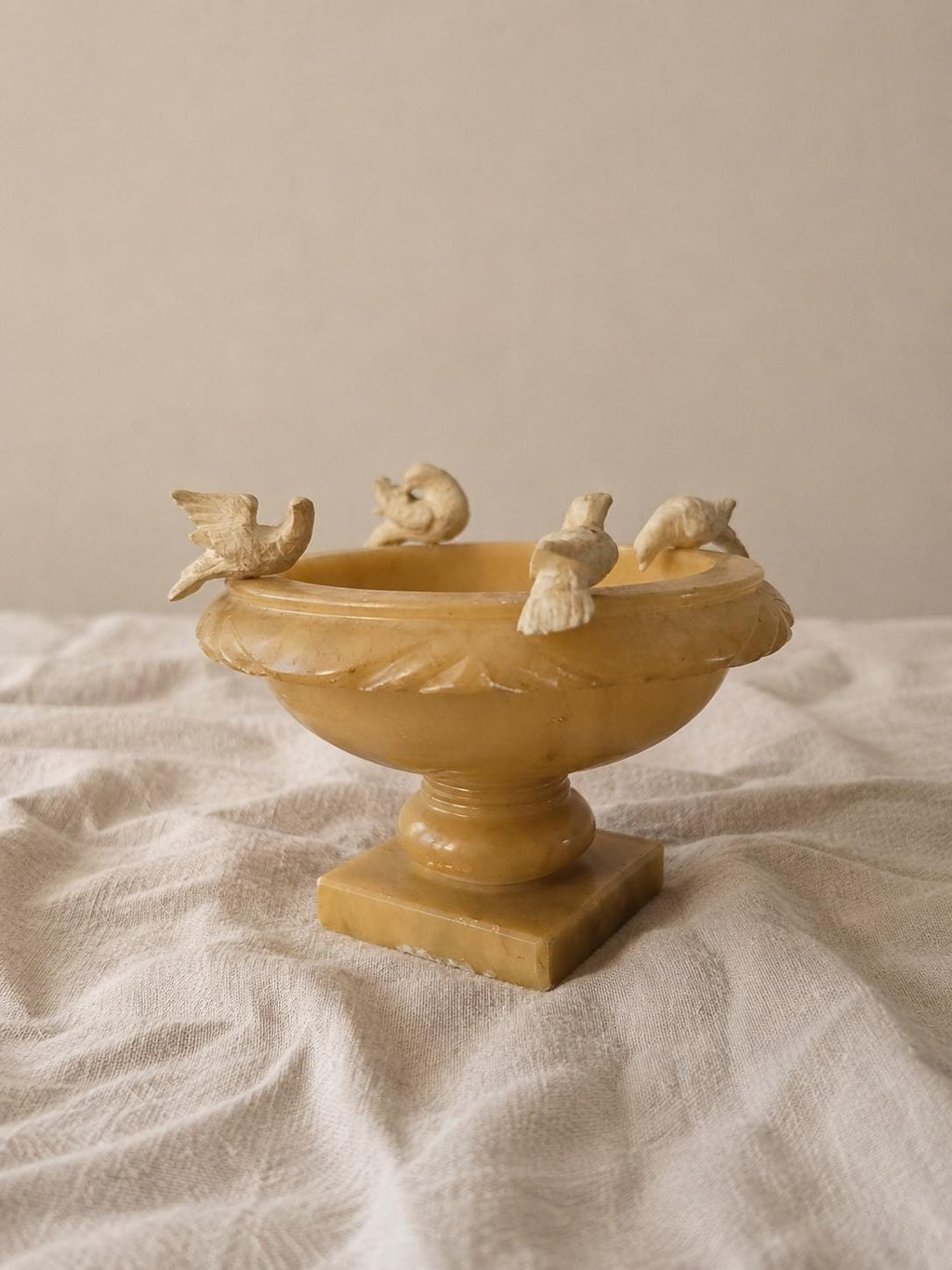 Vintage Italian Alabaster Bird Bowl